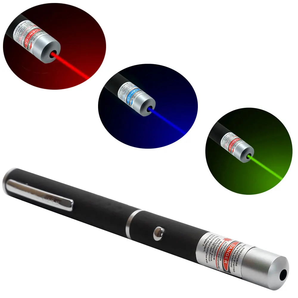 Portable LED Ultra Powerful Red/Blue/Green Laser Pointer Pen Visible Beam Light Lazer 5mw Beam