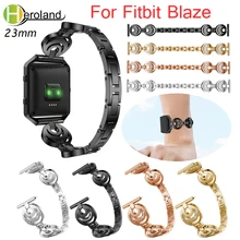 Stainless Steel Band For Fitbit Blaze smart replacement watchband Wrist Strap For Fitbit Blaze bracelet Rhinestone Without Frame v moro genuine leather watch band for fitbit blaze replacement band metal frame wrist strap for fitbit blaze