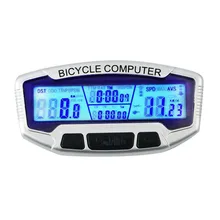 Digital LCD Display Bicycle Computer Bike Odometer Speedometer Blue Backlight Thermometer Clock + Stopwatch Cycling Accessories