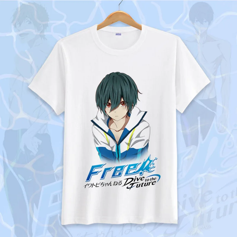 Anime T shirt Free Iwatobi Swim club Matsuoka Rin Unisex Short Casual Tee Tops