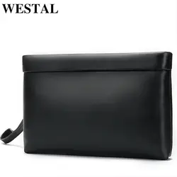 WESTAL мужские повседневные клатчи натуральная кожа сумки мужской сумки кошелек для мужчин большая емкость кошелек для документов деловая