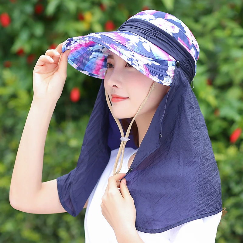 Summer Female Foldable Hat Anti UV Cycling Caps Wild Outdoor Adjustable