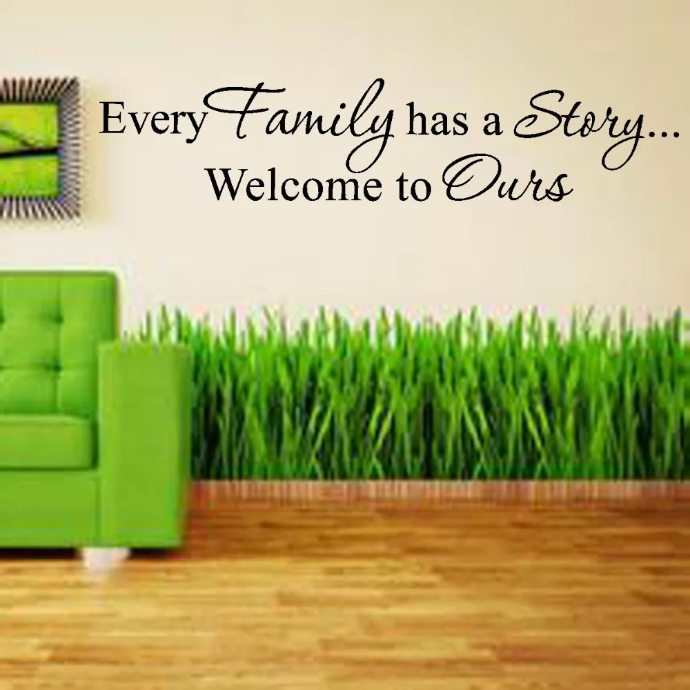 Every-Family-Has-A-Story-Welcome-Black-Waterproof-Vinyl-Art-Wall-Decal-Paper-Wall-Stickers-For