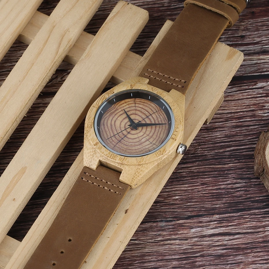 Natural Wood Watch for Men Unique Growth Ring Dial Retro Crafts Quartz Analog Hours Clock Male Genuine Leather Relogio Masculino (16)