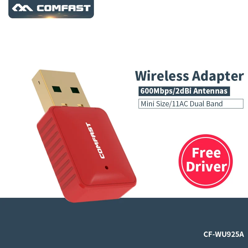 Новый COMFAST Wi-Fi Бесплатный драйвер Mini USB WiFi адаптер 433 Мбит/с 5,8 Г + 2,4 Мбит/с 150 г USB Антенна Plug And Play PC приемник для Windows