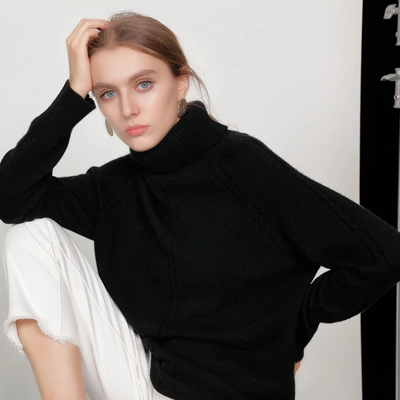 Winter high quality cashmere sweater high collar short paragraph simple fashion solid color loose warm breathable casual sweater Winter high quality cashmere sweater high collar short paragraph simple fashion solid color loose warm breathable casual sweater