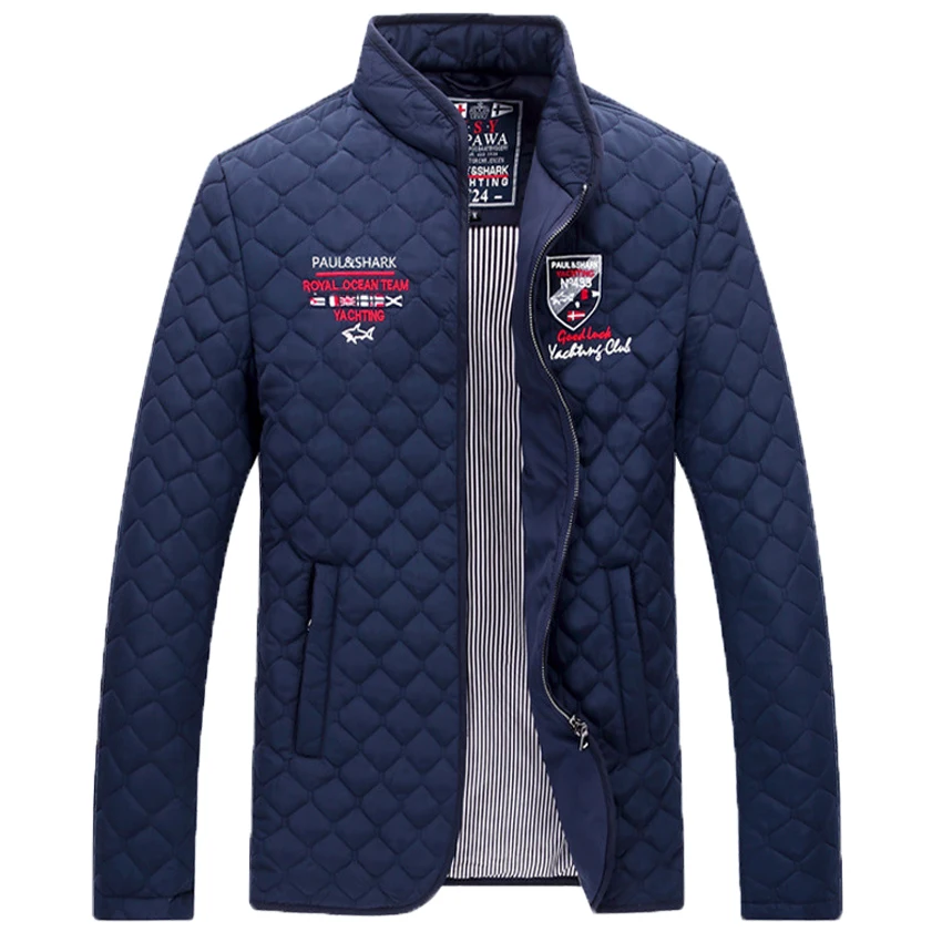 

2018 Winter men's business large size rhombic jacket plus cotton thick collar cotton coat male Smart Casual clothing M-4XL 258