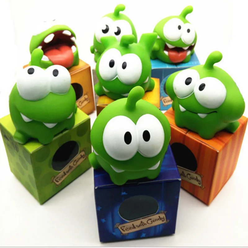 

1 Pcs Creative Rope frog vinyl Rubber games doll Cut the Rope OM NOM Candy Gulping Monster Toy Figure Phone Game rattle