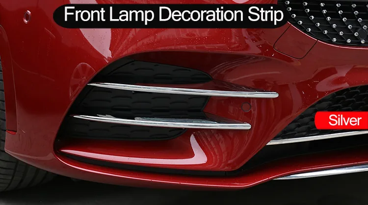 DIYUCAR 4 x ABS Chrome Car Front Lamp Decoration StripTrim For Benz A Class A180 A200 W177 2019 Accessories