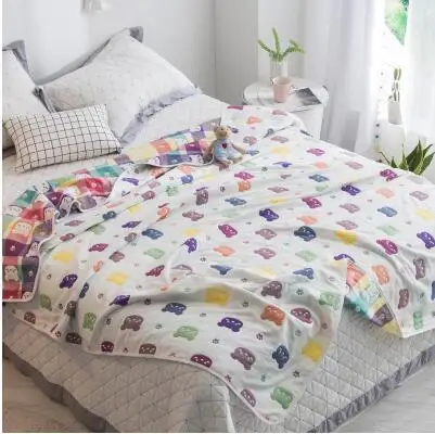 

100% Cotton Six layers of gauze Towelling Coverlet/Blanket/Throw free shipping blanket cotton