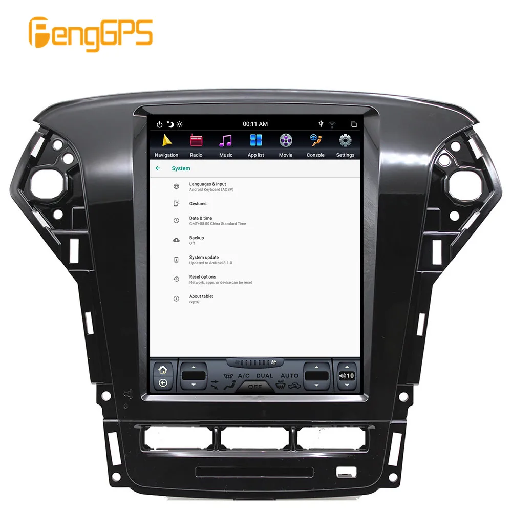  10.4''Vertical screen Tesla Android 8.1 4GB RAM voice control Built-in CARPLAY Car Radio For Ford M