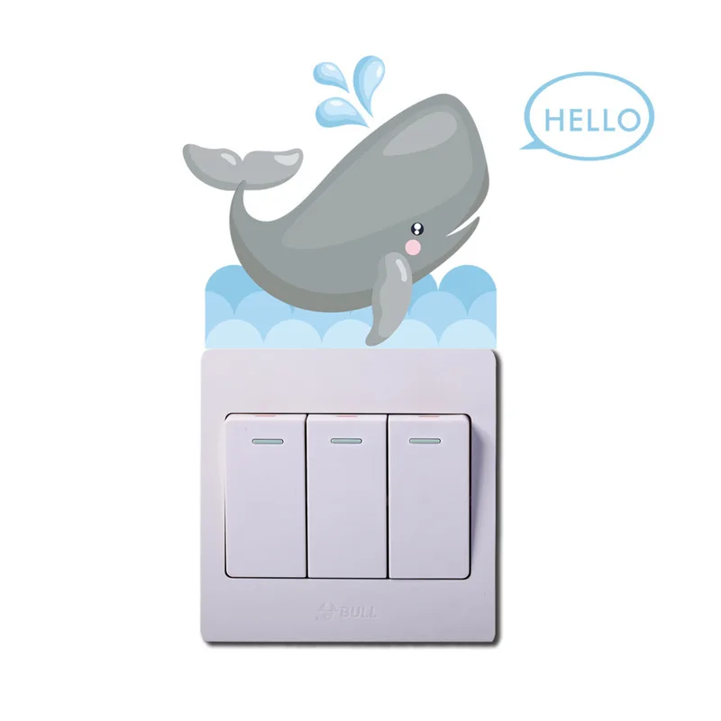 

Cute animal monkey dolphin penguin wall sticker children room nursery decoration diy adhesive mural responsive vinyl wallpaper