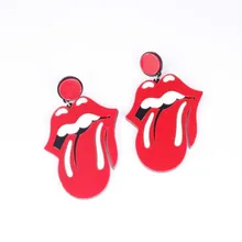 Новинка, европейский стиль, для ночного клуба, сексуальные, красный язык, пирсинг, серьги для женщин, длинные, акриловые, большие Cd серьги, Pendientes Mujer Moda