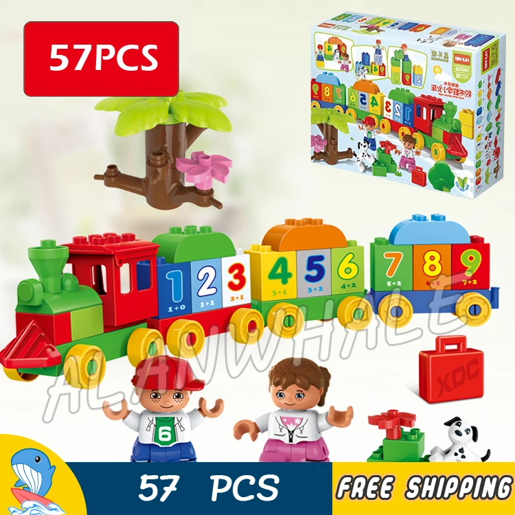 57 шт Строительный мой первый номер поезд красочные локомотив вагоны дошкольного