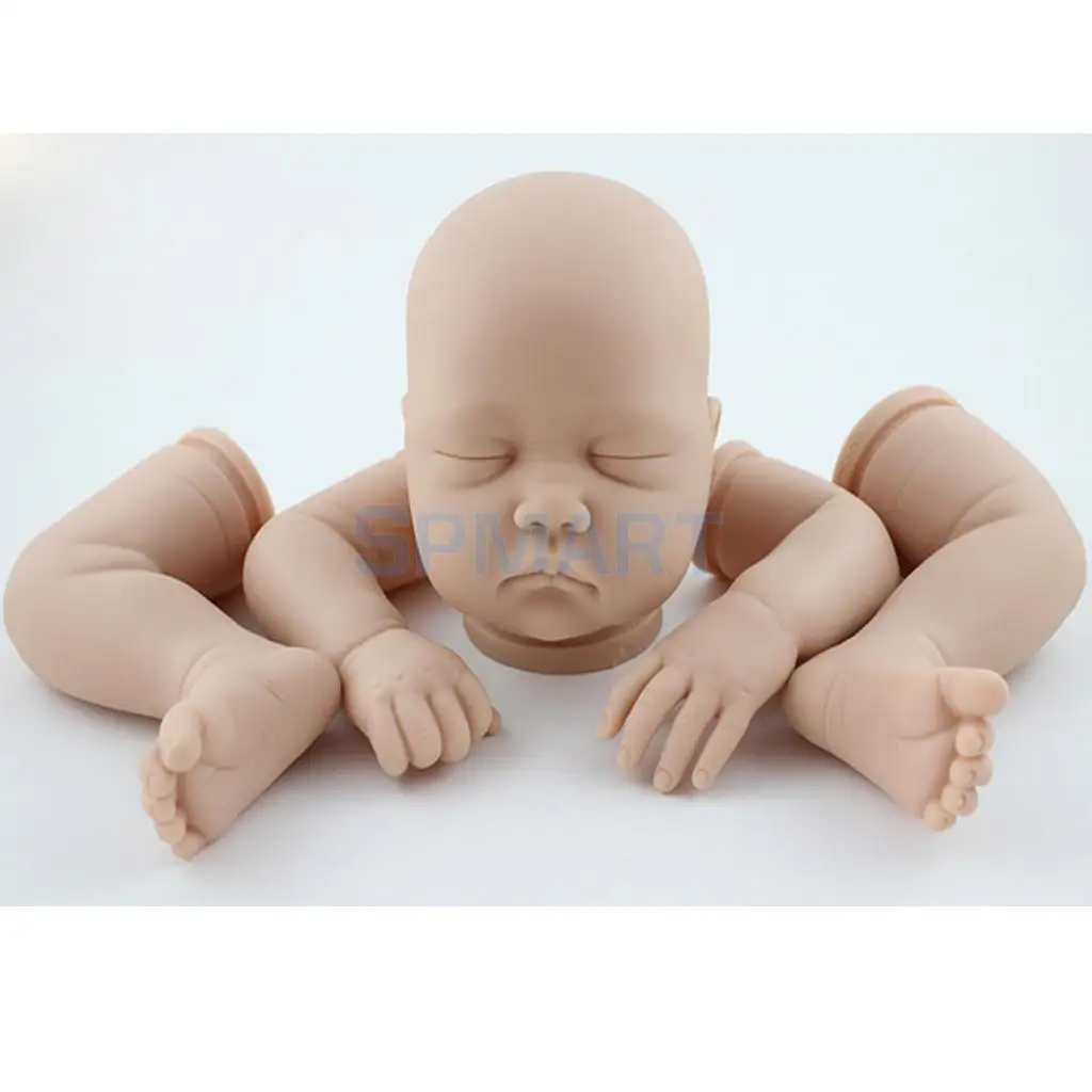Unpainted 22inch Reborn Kits Silicone Head Full Limb Baby Mold & Mohair Curly Hair & Magnetic Dummy Pacifier DIY Making