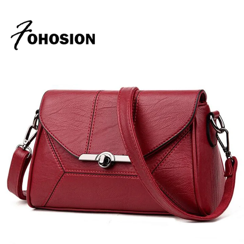 

FOHOSION brands 2018 Spring summer Fashion Women Leather Messenger Bag Luxury Women handbags Female Crossbody Shoulder bags Sac