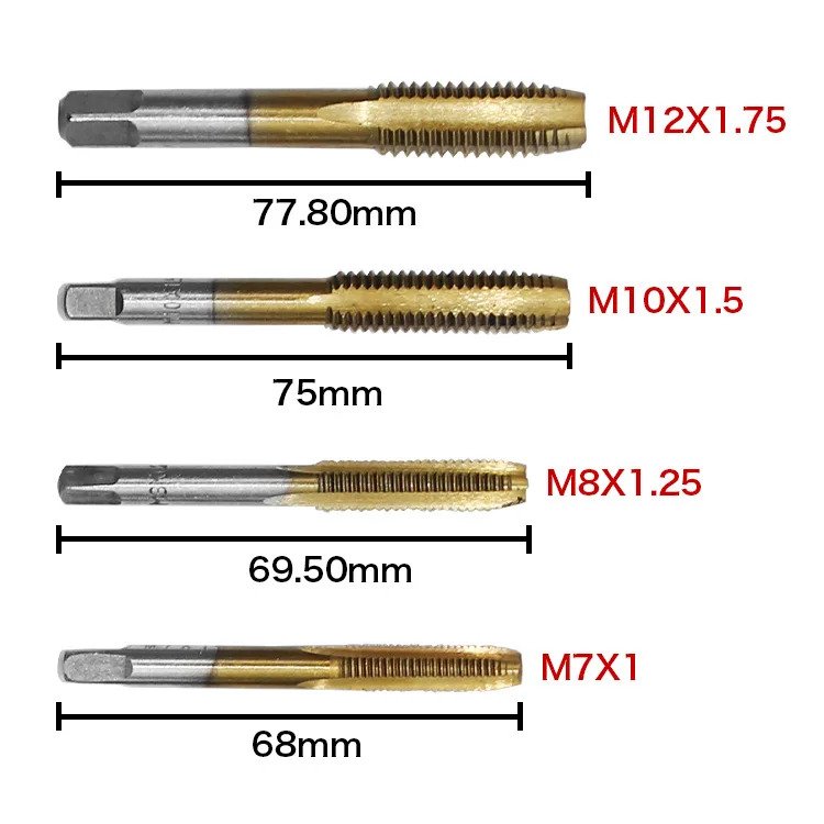 20 шт. набор штампов 1/16 ''- 1/2'' NC резьбовые заглушки для метчиков из углеродистой стали ручные инструменты для M3-M12 титанового покрытия