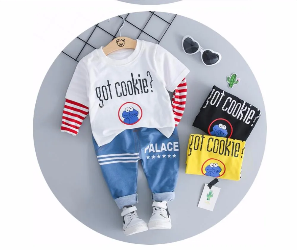 

ZWXLHH 2018 Autumn Children Girl Boy Clothing Sets baby Kids Clothes Suits Cartoon Infant T Shirt Pants Casual Clothes Suit