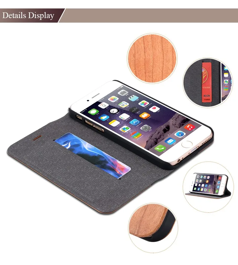 Чехол Floveme для iPhone 11 6 6 S 7 X Plus XS Max XR XS бамбуковый натуральный деревянный ящик для iPhone 6 6 S 7 8 Plus 8 Флип кожаный бумажник