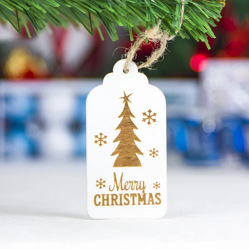 

Merry Christmas Tree Snowman Reindeer Wood Tags Pendants Christmas Tree Hanging Ornaments Plaque for Home Decor 5pcs/lot SA012