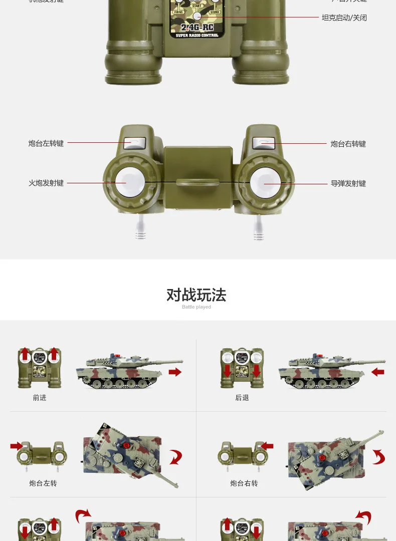 Пульт дистанционного управления боевой танк детский подарок RC танки родитель-ребенок инфракрасный пульт дистанционного управления с башенкой Танк модель боевой игрушечный автомобиль