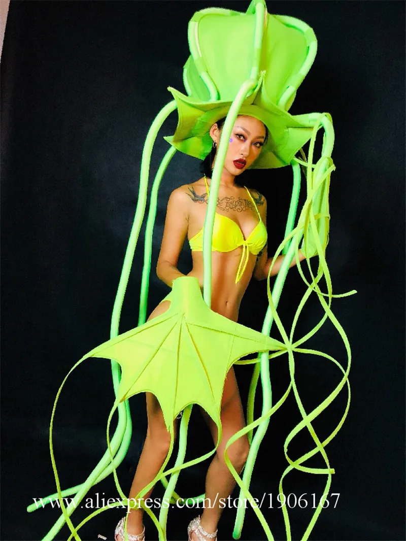 Fluorescent Octopus Bar Gogo Costume6
