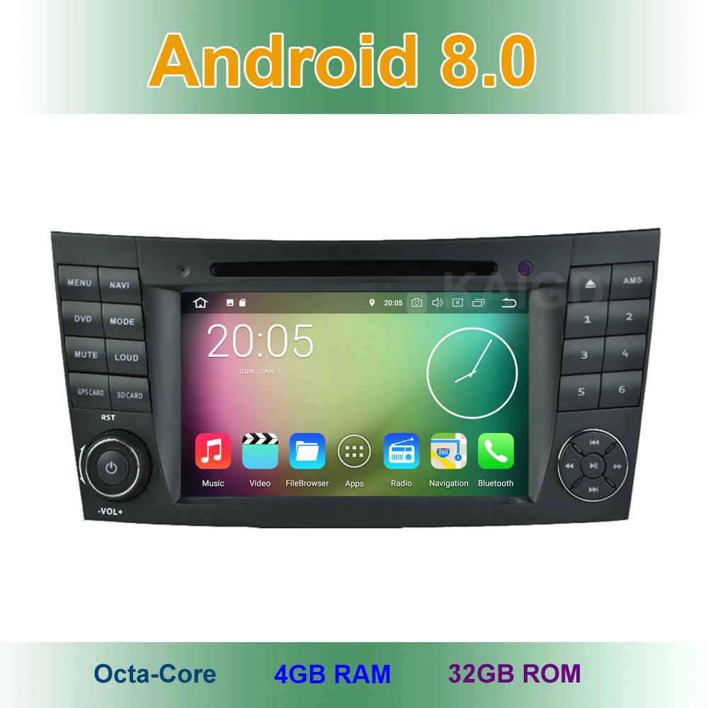 

8 core Android 8.0 Car DVD Player for Mercedes/Benz W209 W463 W219 W211 E280 E320 E350 E200 E220 E240 E270 with GPS Radio BT