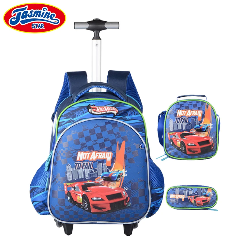 JASMINESTAR 3PCS School Bags For Boys Grade 1-3-6 Cartoon Wheeled Bag +Pencil...