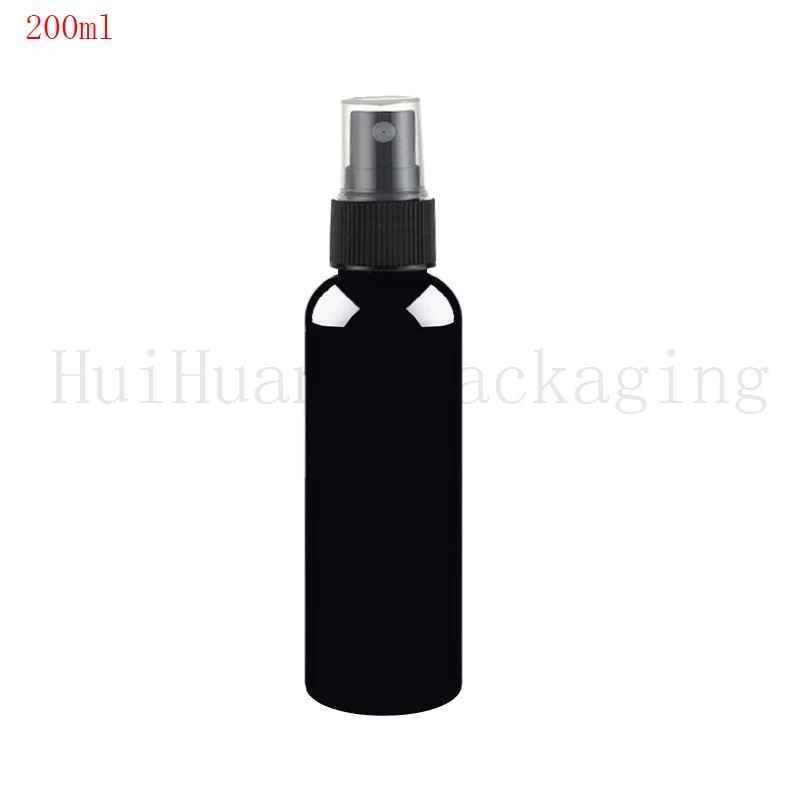 

30pcs/lot 200ml empty black round plastic sprayer container 200cc perfume mist spray bottles clear spray pump bottle