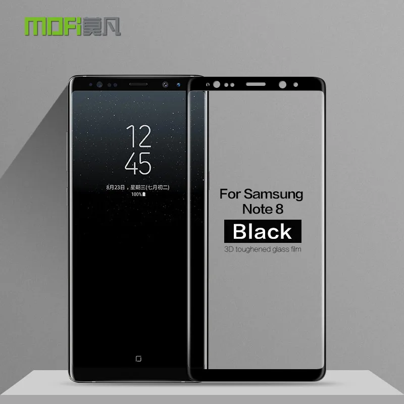 Для samsung Galaxy Note 8 стекло закаленное MOFI 3D изогнутое полное покрытие защитная пленка Note8 протектор экрана стекло - Цвет: Black