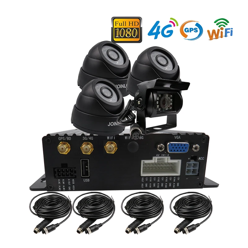 Free Shipping 4CH GPS 4G WIFI 1080P AHD 256GB SD Car DVR Video Recorder Kit Phone PC Remote Monitor 2.0MP Rear Dome Camera | Автомобили и