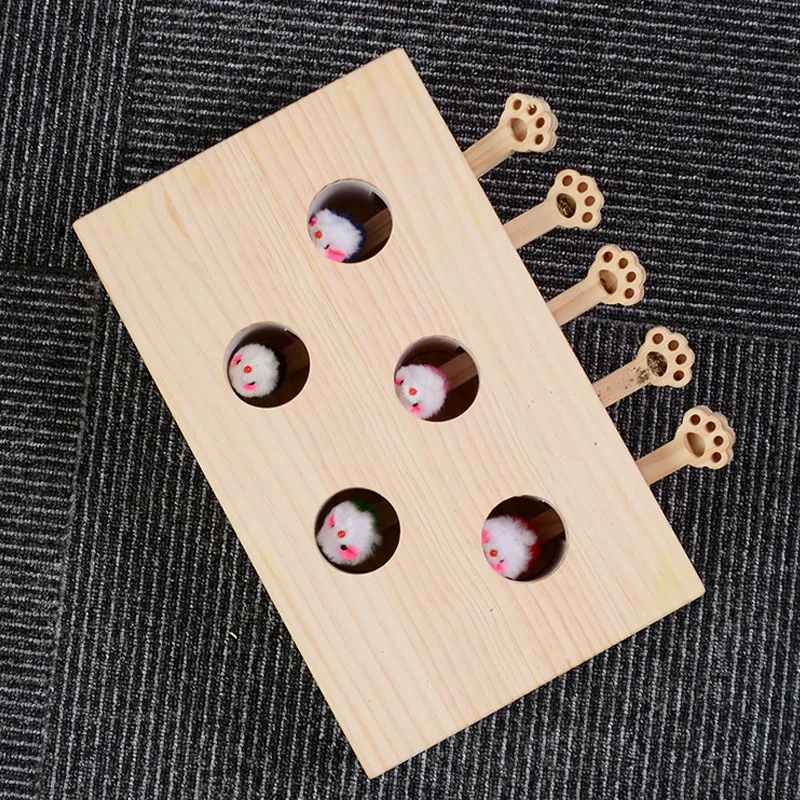 Плотные деревянные игрушки-головоломки для кошек, интерактивные игрушки в форме Крота, хомяк, смешные деревянные коробки для игр, товары для кошек