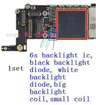 1 комплект/llot фиксированная подсветка комплект для iPhone 6 S Подсветка ic U4020+ L4020 L4021 катушки+ D4020 D4021 Диод+ Подсветка фильтры-предохранители