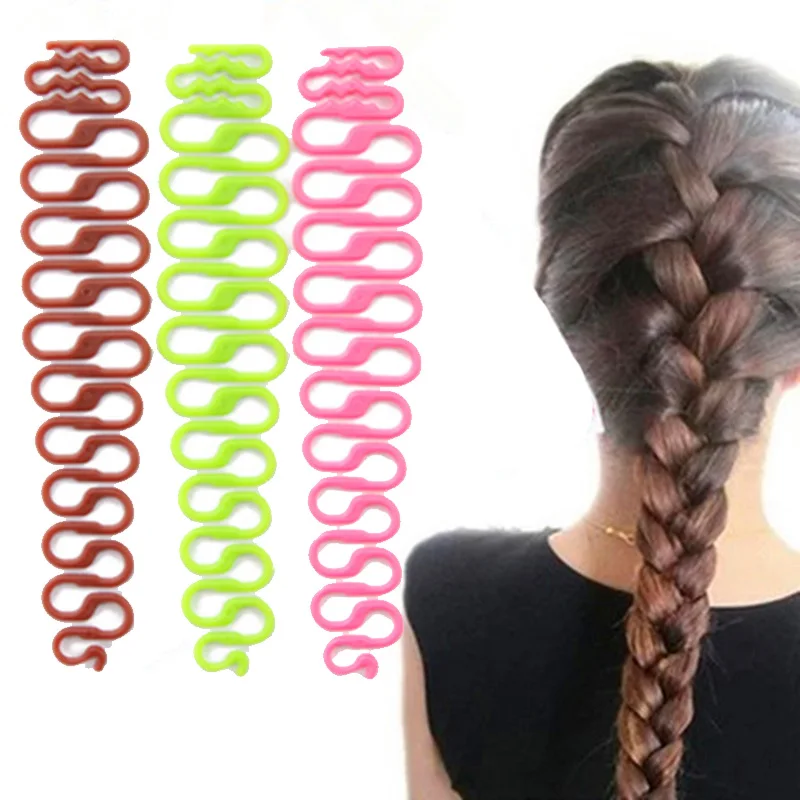 3pcs Women Hair Braid Tool Holder Clip Wave Hair Braiding Tool Weave Hair Braider Roller Hair Twist Styling Tool DIY Accessories