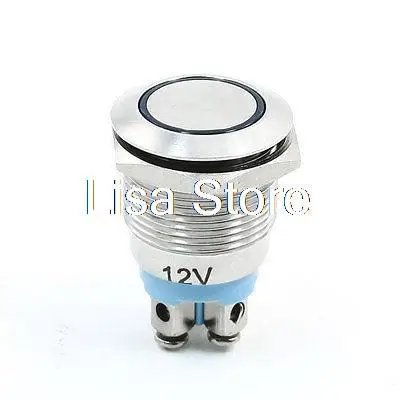 12VDC Blue LED Light 4 Pin NO 19mm Momentary Metal Push Button Switch | Обустройство дома