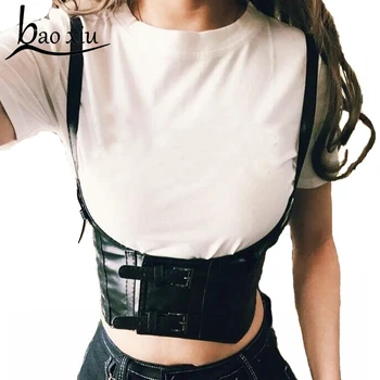 

New Punk Vintage Harajuku Body Suspenders Women Harness wide Belt Fashion gothic leather elastic Casual straps accessories