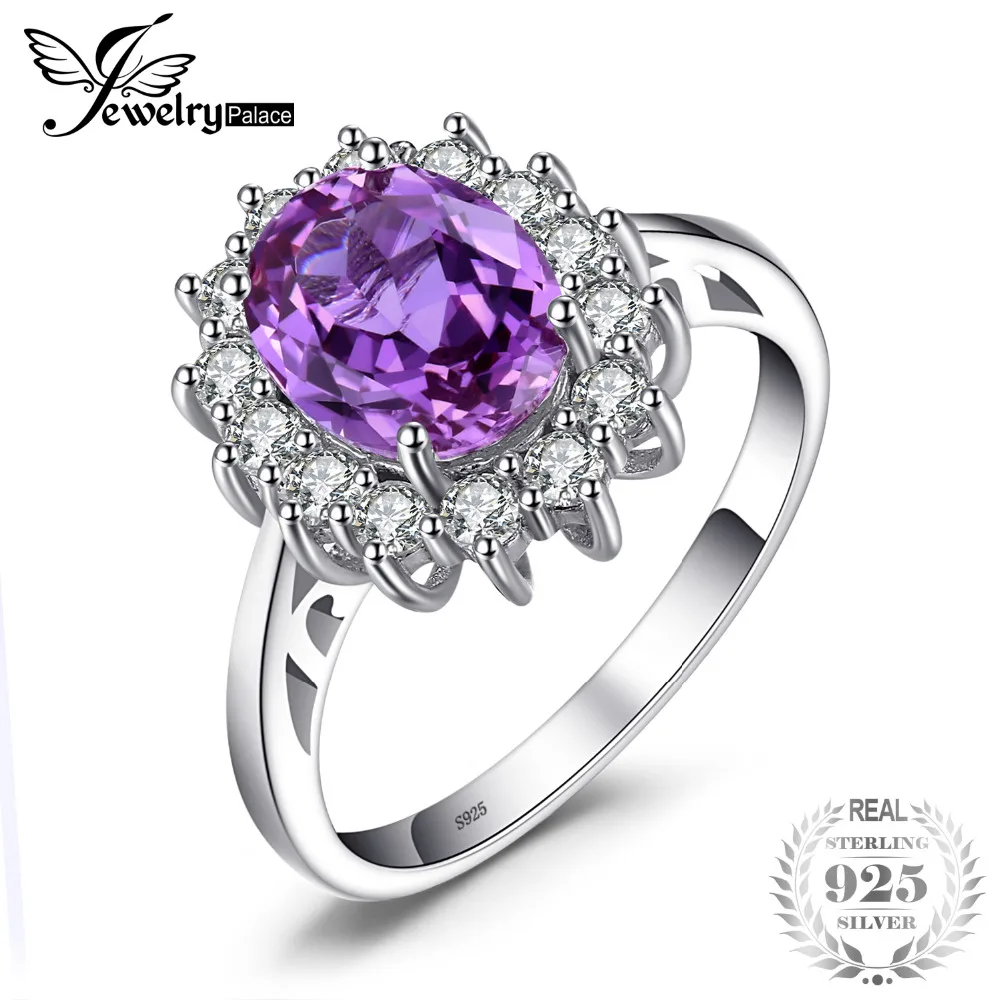 

2.4ct Alexandrite Sapphire Ring For Women Mother Luxury Princess Diana William Engagement Wedding Solid 925 Sterling Silver Gift