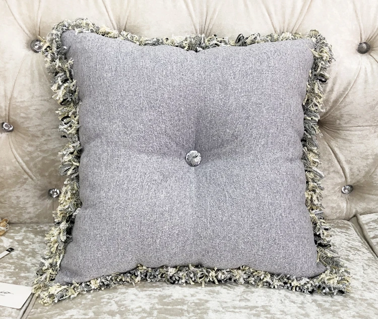 NEW Europe linen square pillow cushion velvet add filling tassel handmade home car bed sofa living room dec wholesale FG1133