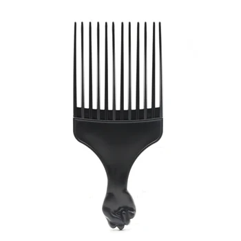 

Barber Professional Plastic Afro Comb Black Fist Pick Hair Comb Hairdressing Styling Tool