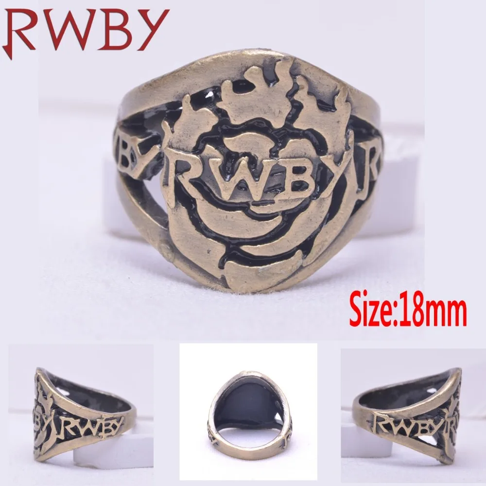 

Anime RWBY Ruby Rose 18mm size 8# finger Ring Brozen Cosplay rings Handmade 18mm Gifts