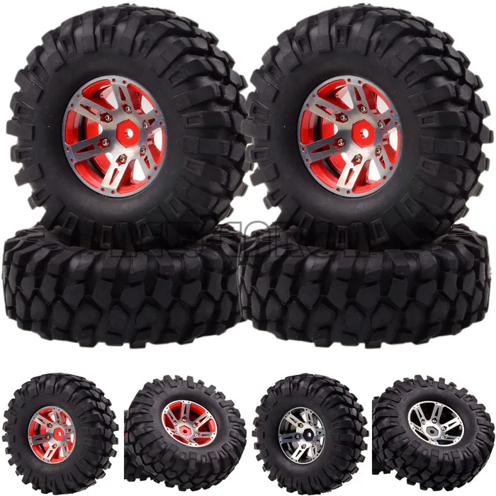

1059-7032 Wheel & Tyre For RC 1/10 D90 SCX10 K949 4x .9" Metal Rock Crawler Wheel/Rim & Tyre