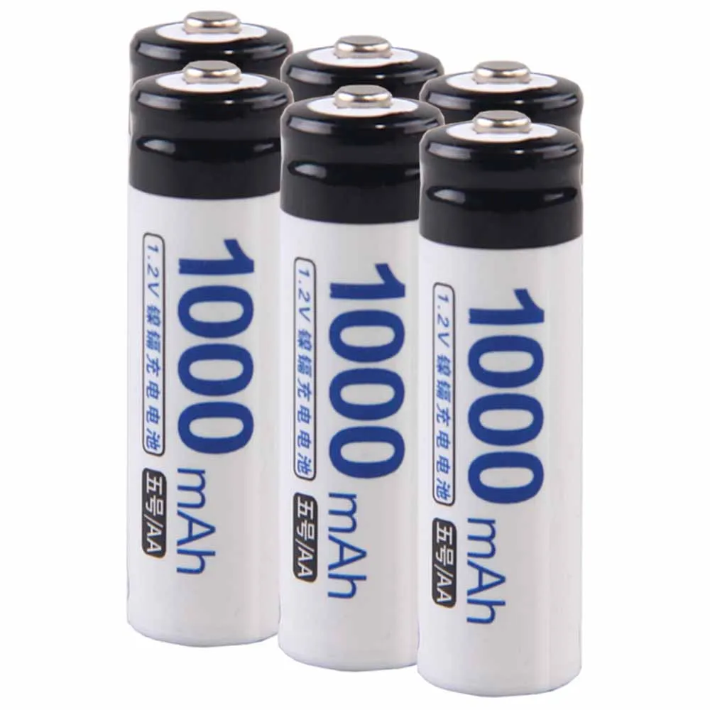 

Lowest price 6 piece AA battery 1.2v batteries rechargeable 1000mAh nicd battery for power tools akkumulator