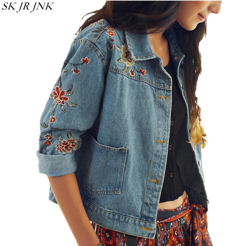 2017 spring new women slim fit denim jacket vintage female embroidered 2017 spring new women slim fit denim jacket vintage female embroidered