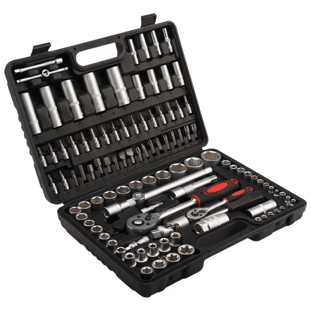 

DSGS DR SOCKET SET 108 PCS & SCREWDRIVER BITS TORX RACHET DRIVER 1/2" & 1/4" TOOL KIT