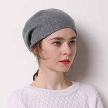 Новые модные корейские теплые плотные простые Мягкие шерсть кашемир женские шляпы зимние шапки вязаные Skullies Beaniesfor для девочек