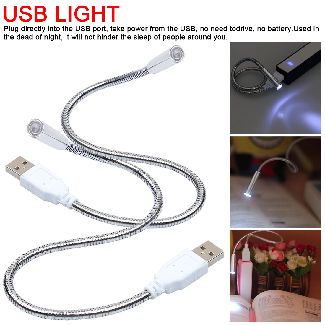 

Book Reading Adjustable Lamp Hose USB LED Light Hose Light Creative Gift Flexible Light Lamp Keyboard lights Computer