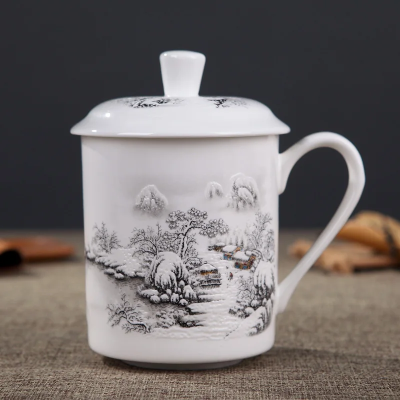 Jingdezhen Bone китайские керамические большие чашки с крышкой фарфоровая посуда для