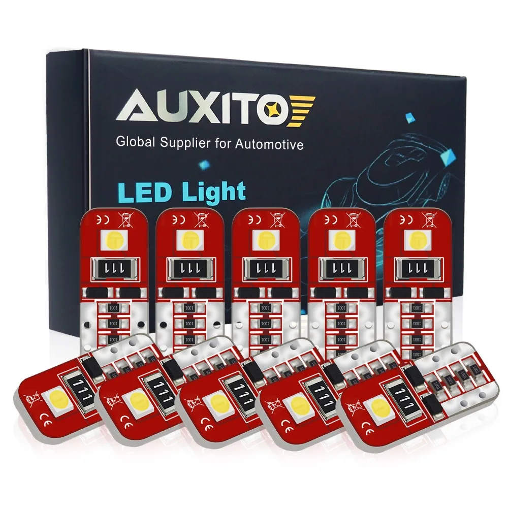 AUXITO 10x T10 светодиодный лампа Canbus W5W автомобили для Peugeot 206 407 508 308 интерьер