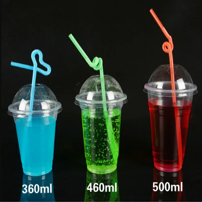disposable cups with straws and lids