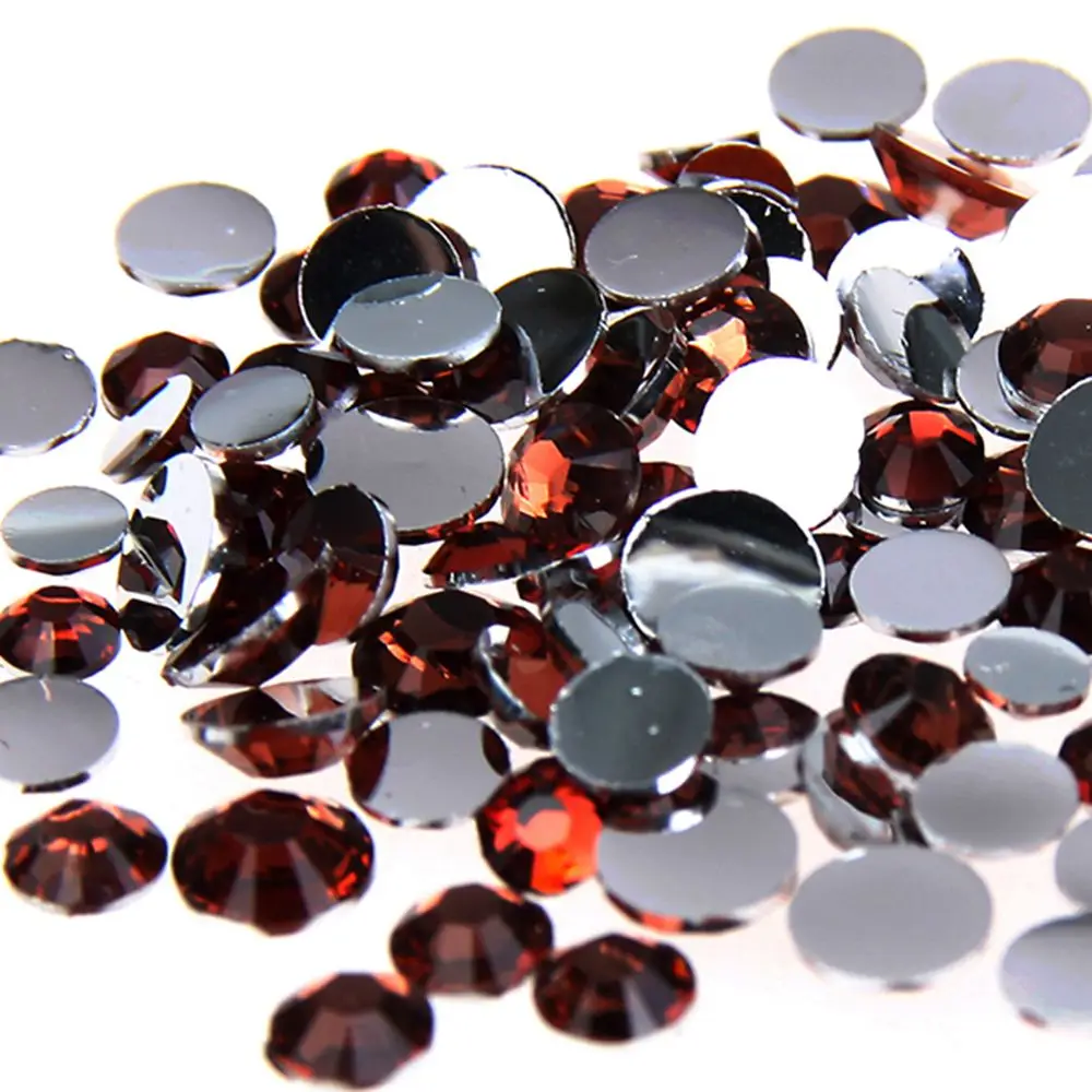 

Resin Rhinestones RED COFFEE 1000pcs 2-5mm Round Flatback Non Hotfix Diamonds Appliques For Craft Fabric Wedding Dresses